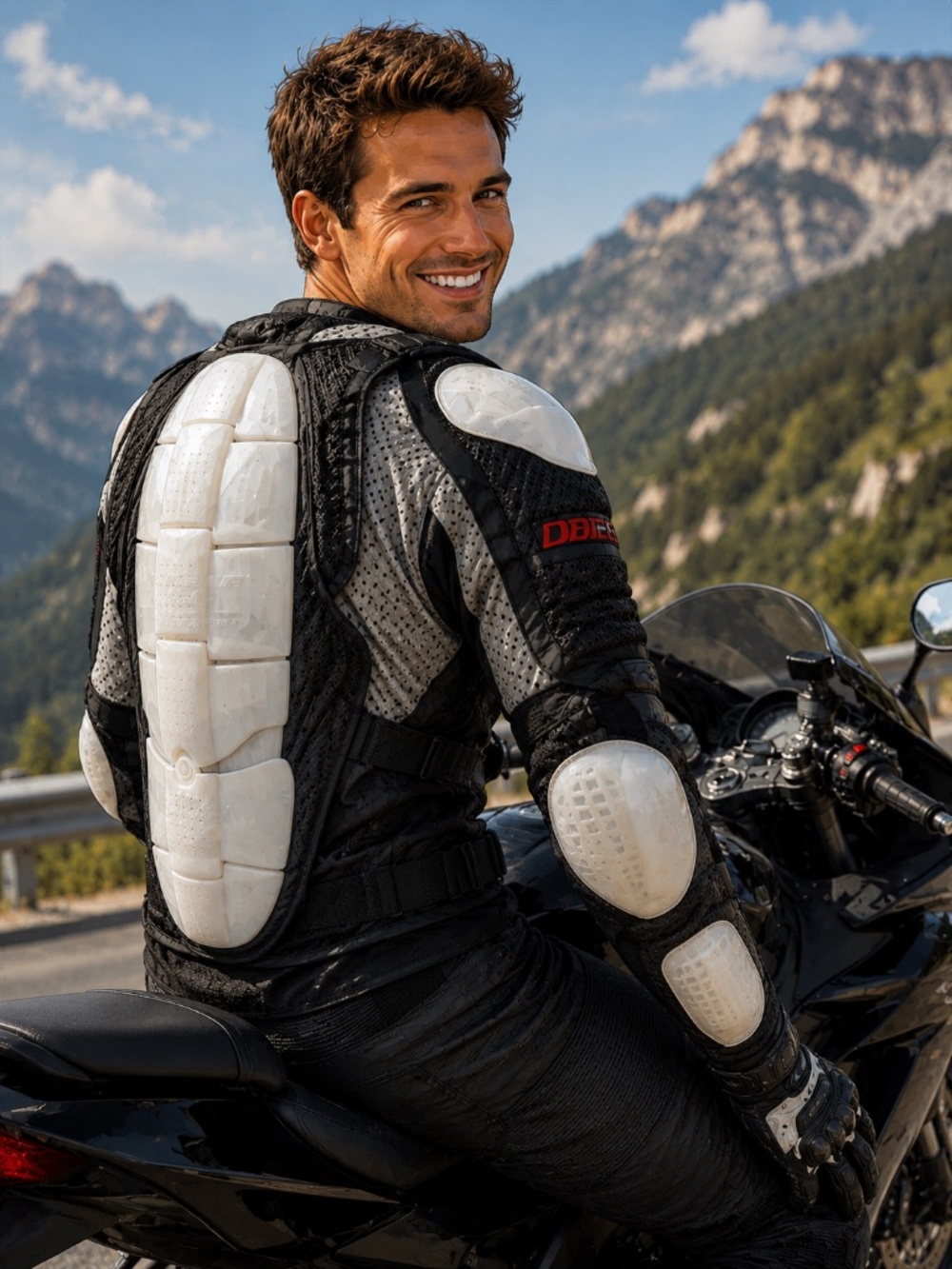 Dainese Full Body Armor Jacket Mesh Back Protector Motorcycle MTB Ski S
